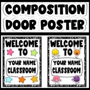 Classroom Door Poster, Customizable Composition Notebook