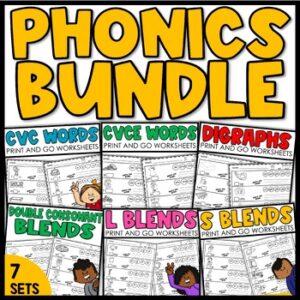 Consonant Blends & CVCe Assessment Worksheets, CVC Words