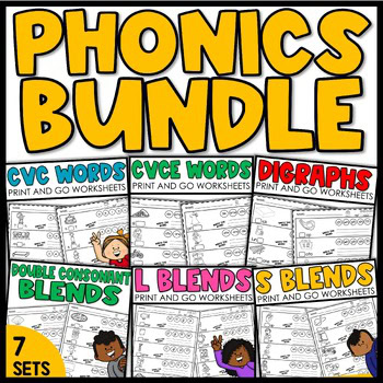 Consonant Blends & CVCe Assessment Worksheets, CVC Words