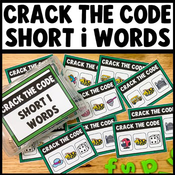 Crack the Code CVC Short i Phonics Mystery Word Task Cards Game for kindergarten word work