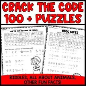Cryptogram Puzzles, Back to School Worksheets