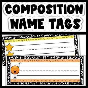 Desk Name Tags with Number Line, Composition Notebook
