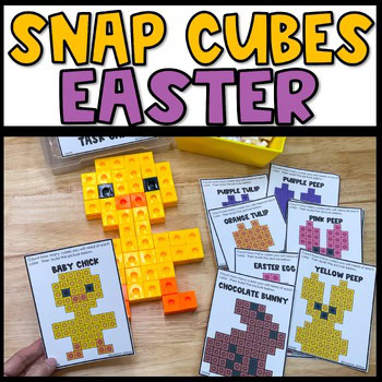 Easter STEM Snap Cube Activity Cards, Elementary Math