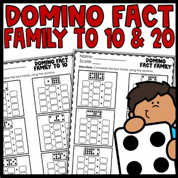 Fact Family Worksheets Grade 1, Domino Practice 10 & 20