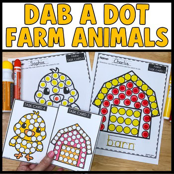 Farm Dot Marker Pages, Fine Motor Printables for Kids