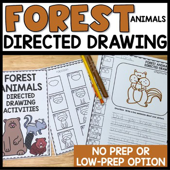 Forest Animals Directed Drawing Cards and Notebook