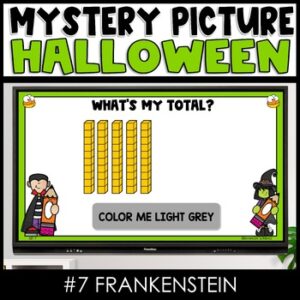 Halloween Place Value Mystery Picture, Frankenstein Math