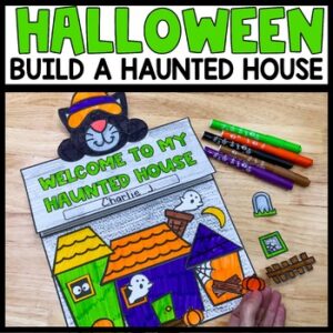 Haunted House Craft Activity, Writing Template for Kids