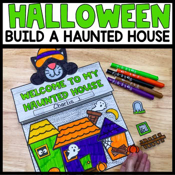 Haunted House Craft Activity, Writing Template for Kids