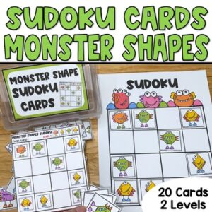 Kids Sudoku Puzzles, Easy Monster Shapes Critical Thinking
