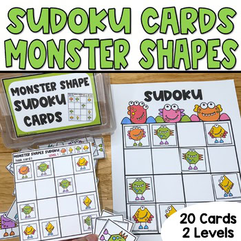 Kids Sudoku Puzzles, Easy Monster Shapes Critical Thinking
