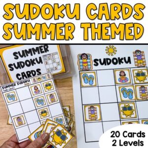 Kids Summer Sudoku Puzzles, Easy Logic Brain Teasers