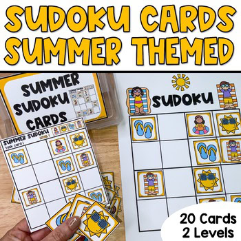 Kids Summer Sudoku Puzzles, Easy Logic Brain Teasers