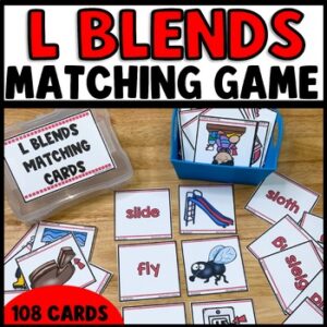 L Blends Matching Game, Word Sort, BL CL FL GL PL SL