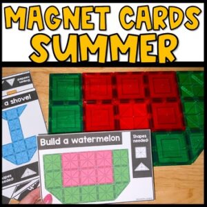 Magnet Tiles Task Cards, Summer Light Table Activities