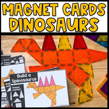 Magnetic Tile Task Cards, Dinosaur Light Table Activities