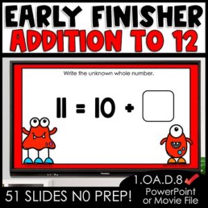 Missing Addend Slides, 1st Grade Math Fluency Practice
