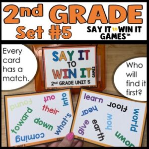 2nd Grade Words Phonics High Frequency Work Say It to Win It Games™ Set 5