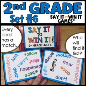 2nd Grade Words Phonics High Frequency Work Say It to Win It Games™ Set 6