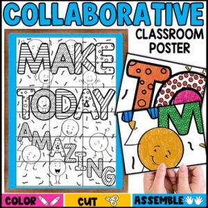 Collaborative Coloring Poster, Motivational Teamwork