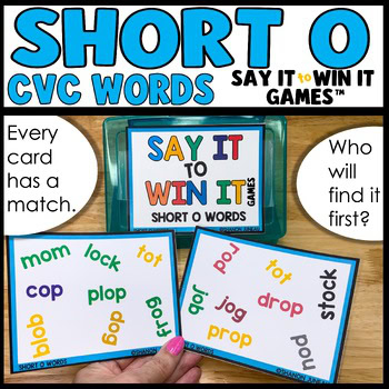 Short Vowel O Literacy CVC Word Work Phonics 1st Grade Say It to Win It Games™