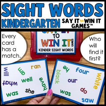 Kindergarten Sight Words Literacy Word Work Centers Say It to Win It Games™