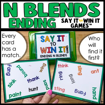 Final N Consonant Blends Sounds Word Phonics NK ND NT NG Say It to Win It Games™