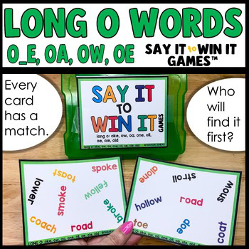 Long O Vowel Team Word Work Literacy Centers | Say It to Win It Games™