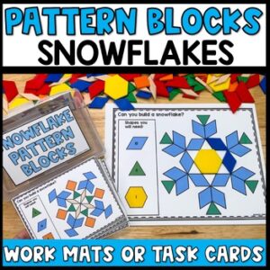 Pattern Blocks Snowflake Worksheets, Winter Shapes