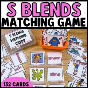 S Blends Matching Game, Initial Blends, Grade 1
