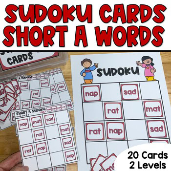 Short A Word Sudoku Puzzles for Kids, Easy and Medium
