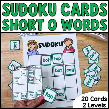 Short O Word Sudoku Puzzles for Kids, Easy and Medium