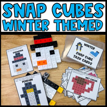 Snap Cube Task Cards, Winter STEM Pattern Activities