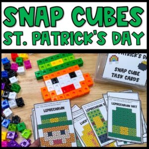 St. Patrick's Day STEM Snap Cube Task Cards, Grades K-2