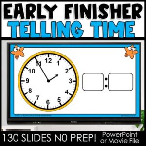 Telling Time to 5 Minutes, Grade 2-3 Review Games