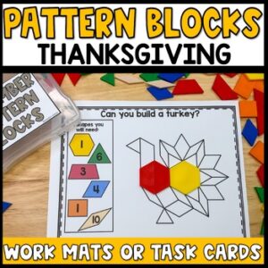 Thanksgiving Pattern Blocks Mats, Puzzles, Worksheets