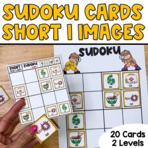 Word Sudoku Puzzles, Short I Words, Kids Ages 6-9