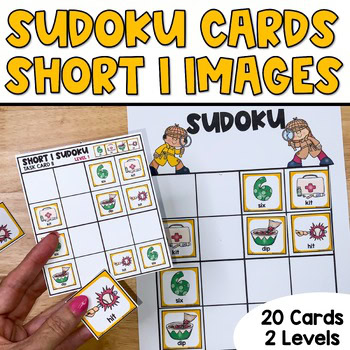 Word Sudoku Puzzles, Short I Words, Kids Ages 6-9
