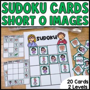 Word Sudoku Puzzles, Short O Words, Kids Ages 6-9