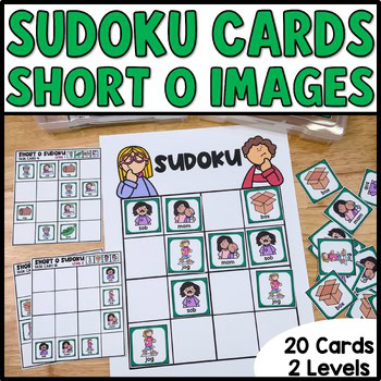 Word Sudoku Puzzles, Short O Words, Kids Ages 6-9