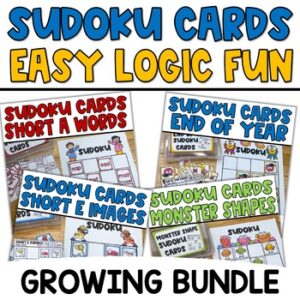 Word Sudoku Puzzles Short Vowels, Kids Critical Thinking