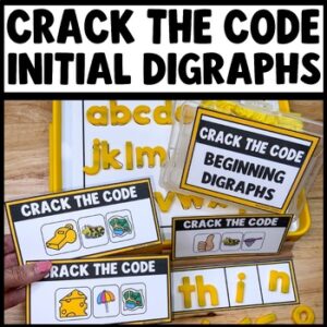 Crack the Code Beginning Digraphs Task Cards for sh, ch, wh, th phonics practice