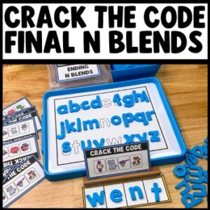 Crack the Code ND NT final N blends phonics task cards mystery word puzzle game for kids