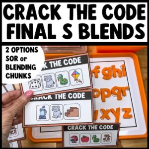 Crack the Code Final S Blends phonics task cards for ST SK SP words mystery secret word game