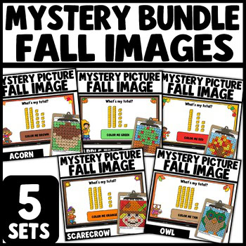 Fall autumn mystery picture math game place value to 100 worksheets bundle thumbnail