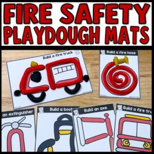 Fire Safety Playdough Mats for kids – hands-on fine motor STEM morning activities task cards