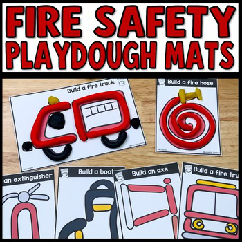 Fire Safety Playdough Mats for kids – hands-on fine motor STEM morning activities task cards