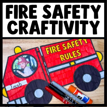 Fire safety kindergarten craft booklet with fire truck coloring activities for Fire Prevention Week