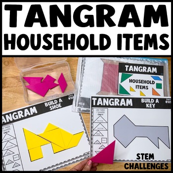 Tangram puzzles printable activities with tangram mats and household items STEM challenge for kids