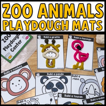 Zoo Animals Playdough Mats for kids - fine motor STEM morning activities and brain breaks